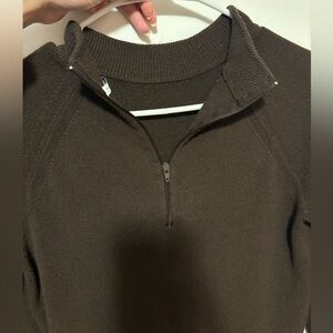 Brown quarter zip sweater !!